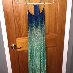 Blue/green ombré maxi dress
